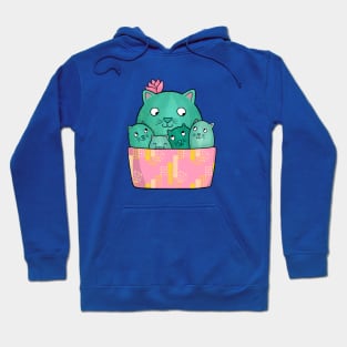 Cactus Cat and Kittens Hoodie